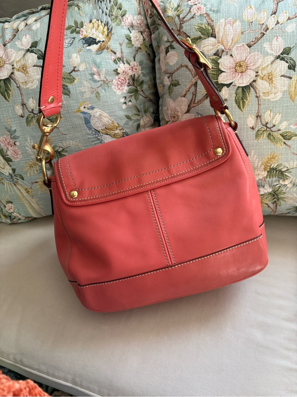 Y2K Coach Legacy Ali RARE € 65th Anniversary Coral Pink M/L Shoulder bag - Picture 3 of 10